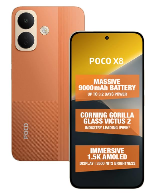 Image of POCO X8 5G (Fiery Orange, 128 GB) (8 GB RAM)