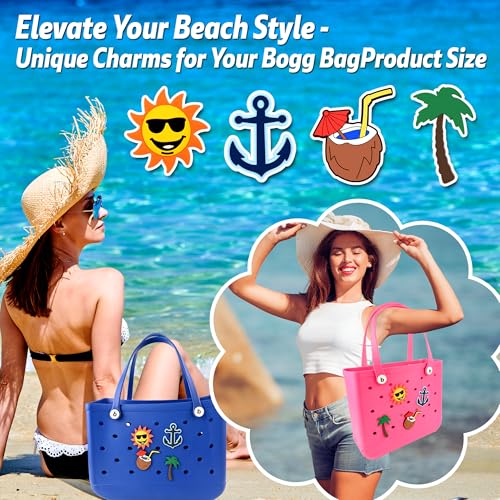 4Pcs Beach Bag Accessories PVC Rubber Totes Inserts Charms for Bogg Bag4