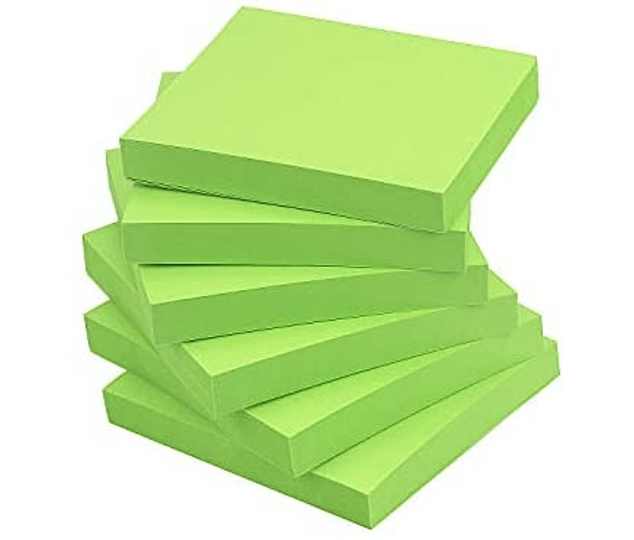 ODDY Sticky Notes, 2X Sticking Power, 3" x 3" , NEON Green Sticky Notes (Pack of 6, 80 Sheets per Pad)