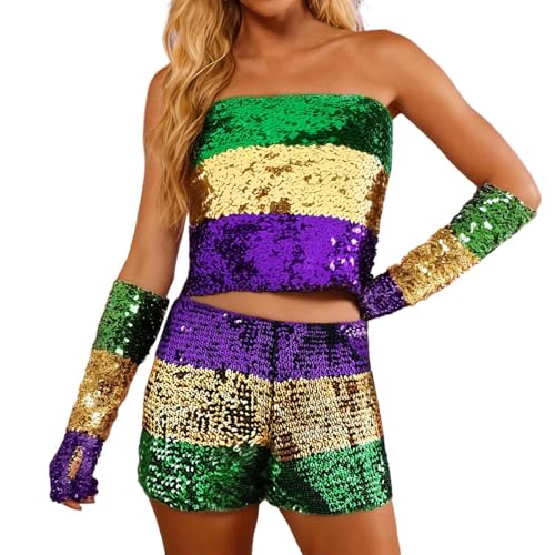 Tenue de soirée à paillettes et jupe amovible pour briller en club