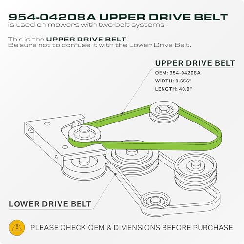Image of UDC Parts 954-04208A Upper Drive Belt Replacement for Cub Cadet LTX1040 954-04208 MTD Troy Bilt Bronco Craftsman 754-04208A 754-04208 Lawn Mowers /Aramid Cord / 41.00 inches