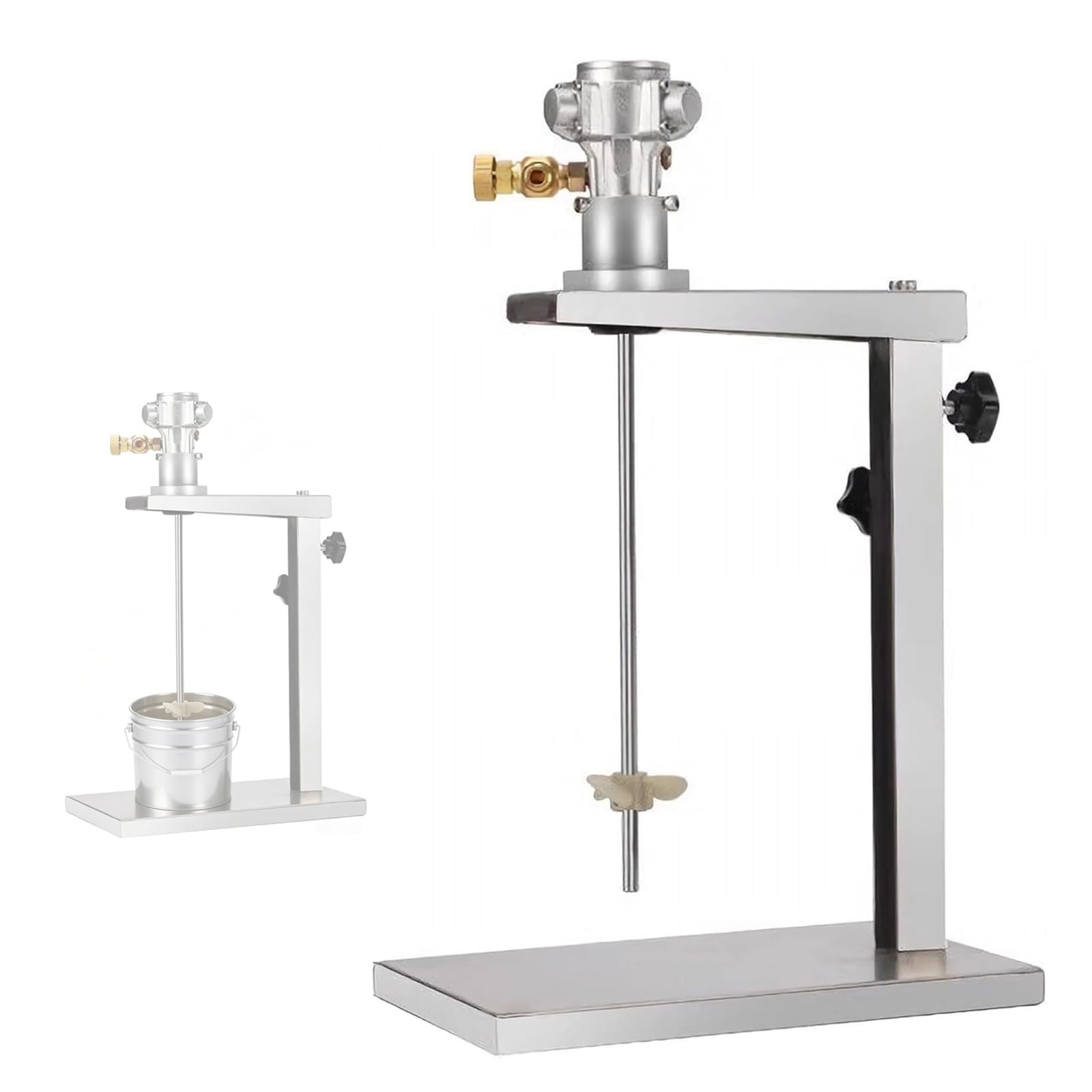 MYFTNP 5L Coating Mixing Machine, Tabletop Pneumatic Mixer, Speed ​​Range: 50-3200RPM, 20cm Automatic Lifting, Working Air Pressure: 6-8KG, for Workshops, Factories, and Laboratories