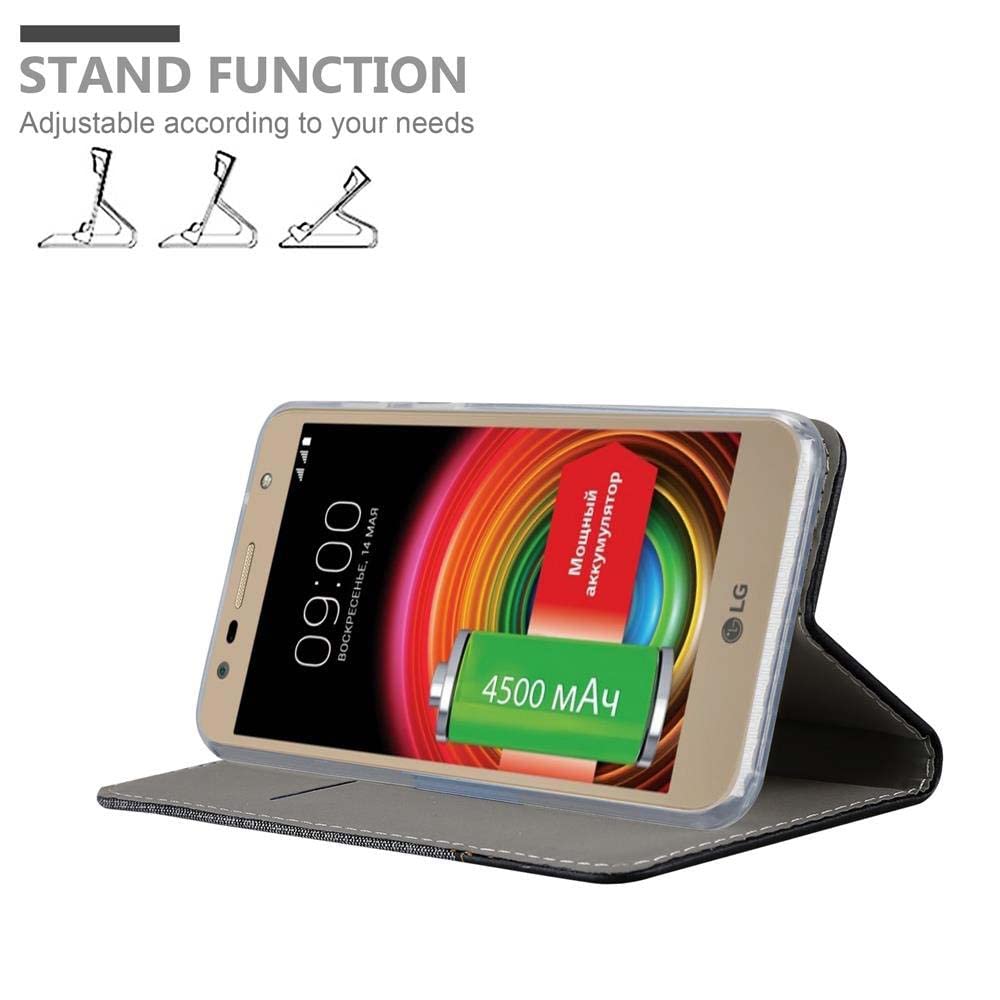 Custodia Cadorabo Flip Con Chiusura Magnetica Per LG X Power 3 – Colore Notte – Portafoglio In Pelle Sintetica
