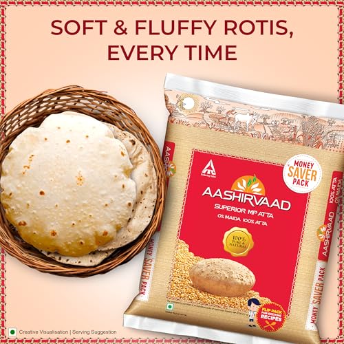 Aashirvaad Superior MP Atta, 10kg, 100% Whole Wheat Flour, 0% Maida
