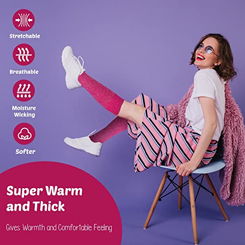 Mysocks Leg Warmers Extra Soft Stylish Fancy Winter 80s Party Dance Neon Long Legwarmers for Women Girls Ladies 6