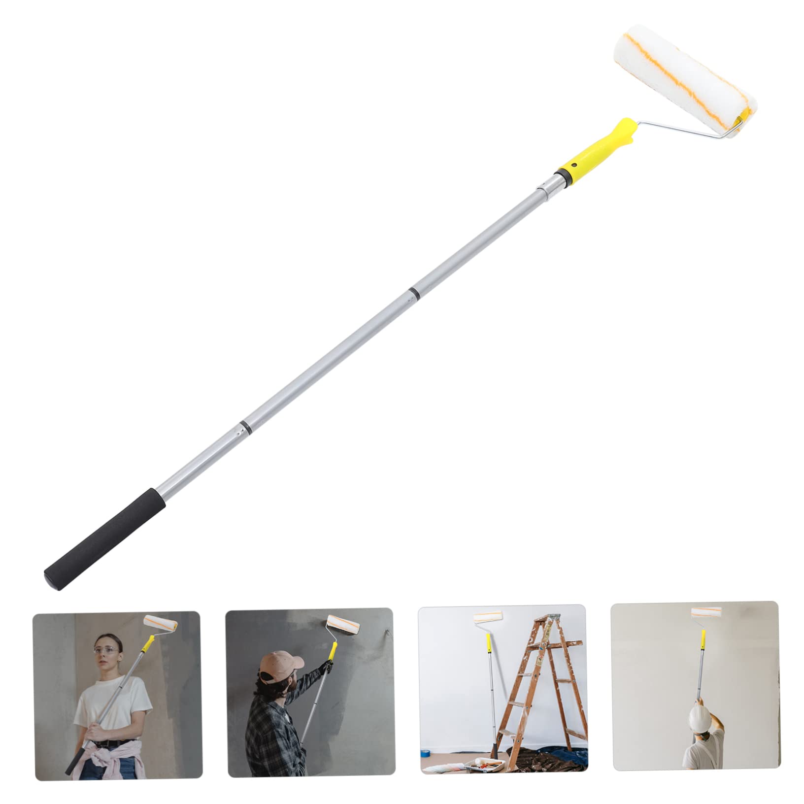 Veemoon Rullo per Pittura Telescopico Asta Estensibile, Smontabile e Portatile, per Pareti e Soffitti, in Plastica e Ferro-fibra