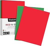 Vista 1 de Papel de Navidad para tarjetas de Navidad, cartulina roja y verde de 8.5 x 11 pulgadas para tarjetas de felicitación, arte y manualidades