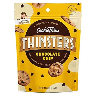 Thinsters Cookies, Chocolate Chip Cookie Thins, 4 oz Pack