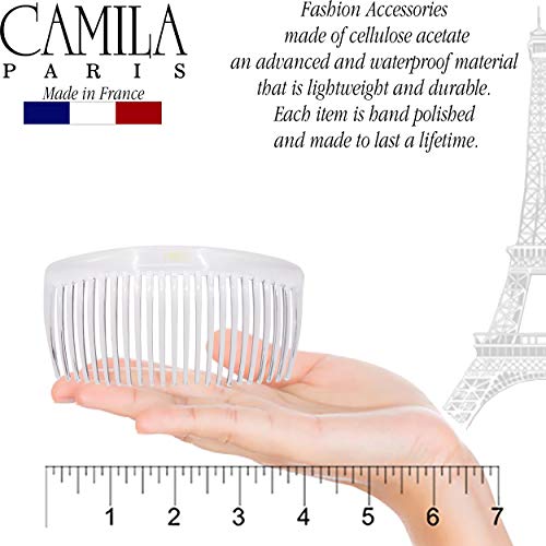 Camila CP2911 French Side Combs Large Curved, Clear French Twist Hair Combs Decorative thumb #2