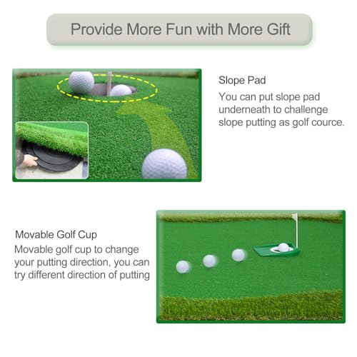 Image of Golf Putting Green, Practice Putting Green Mat, Large Professional Golfing Training Mat for Indoor Outdoor