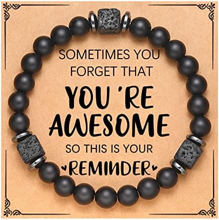 Birthday Gifts for Men Jewelry, Inspirational Graduation Gifts for Him Mens Bracelet Retirement Fathers' Day Gifts for Husband Friend Coworker Boss Guys Xmas Christmas Gifts for Men Who Have Everything