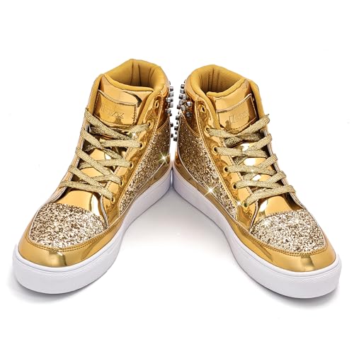 Image of IGxx Glitter Rivet Shoes Men Disco Punk High Top Women Sneakers