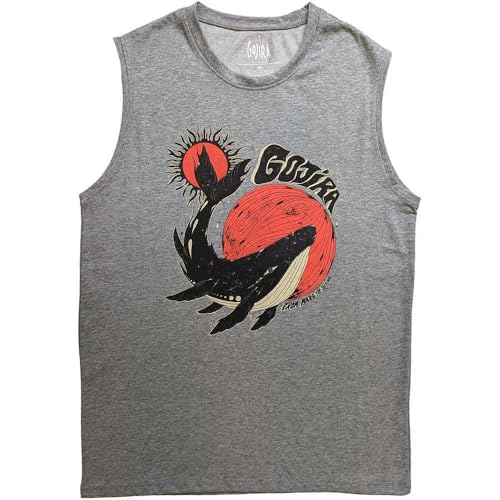 Rock Off officially licensed products Gojira Tank Top Muscle T Shirt Whale Band Logo Nouveau Officiel Unisex Gris Size L