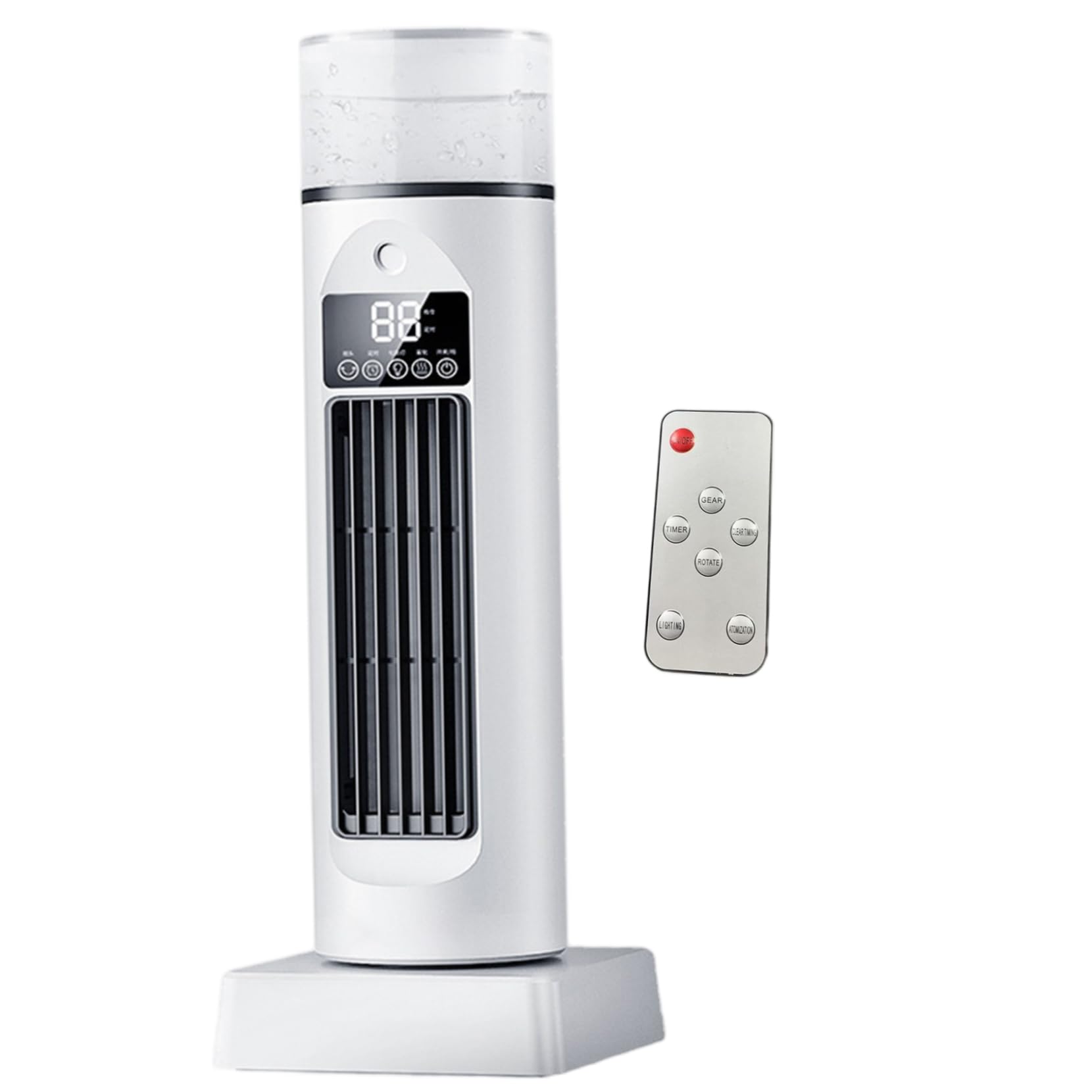 Ventilateur tour avec humidification oscillant à 120 degrés et climatiseur portable silencieux