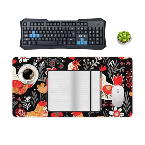 Mouse Pad Rooster Chickens Grande para Oficina y Gaming miniatura 4
