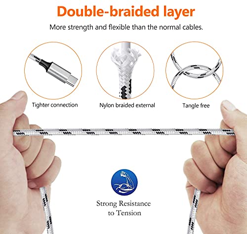 Multi Charging Cable, 6Ft 2Pack Multi Charger Cable Braided Multiple Usb Cable Universal 3 In 1 Charging Cord With Dual Type C, Micro Usb Port Connectors For Cell Phones, Android Devices And More #TOP3