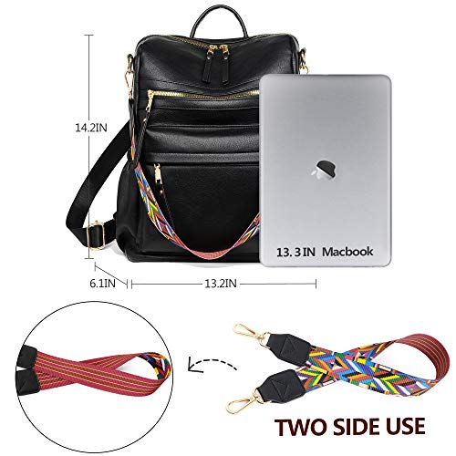 Image of Dora & Liz Womens Backpack Purse Leather Backpack Purse for Women Travel Fashion Backpack Designer Ladies Shoulder Bags