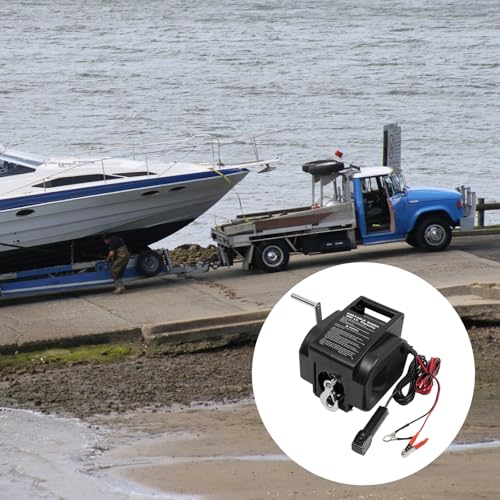Winche eléctrico para remolque de botes 2000lbs 12V con control remoto miniatura 3