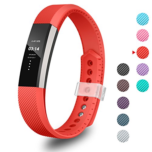 Greeninsync Bands for Fit Bit Alta,Replacement for Fit Bit Alta Bands Large Size with Ultrathin Fastener For Fit Bit Alta/Fit Bit Alta HR/Fit Bit Ace Sport Arm Band No Tracker(Red)