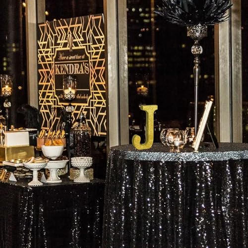 Image of TONIFUL 8 Inch Gold Glitter Letter J Table Centerpiece A-Z Gold Birthday Party Decorations,Gold Alphabet J for Birthday,Chrismas,Graduation,Bridal Shower,Wedding,Anniversary Party Supplies