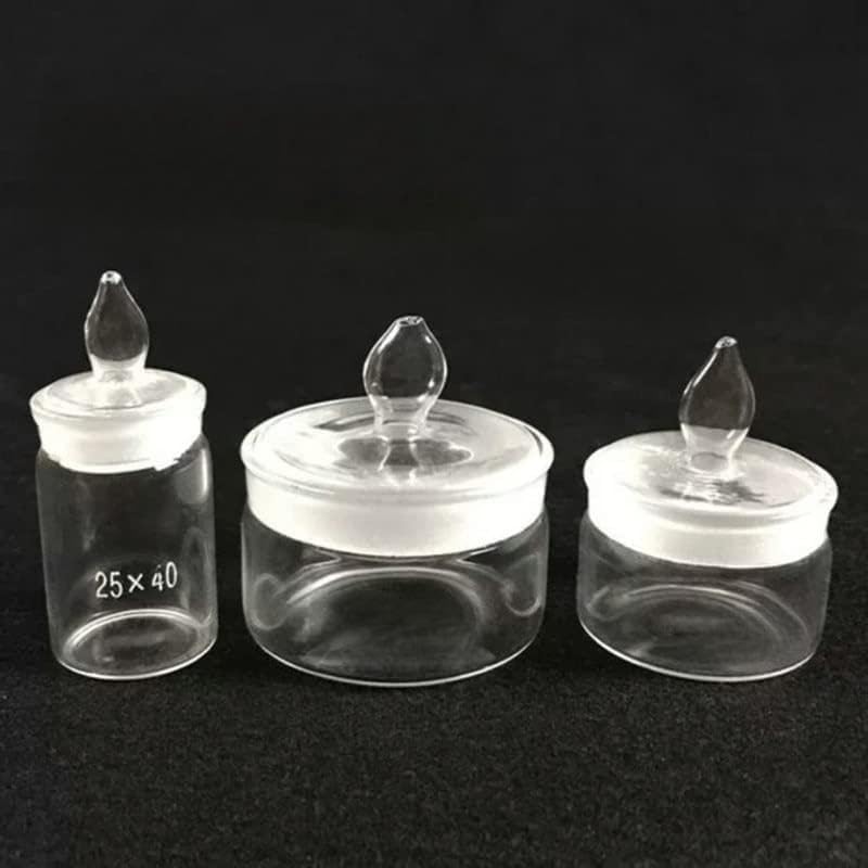 4pcs 6pcs 10pcs Transparent Glass Weighing Bottle Lab Glassware Sealed Bottle for Experiment (Size : High-Type 30x50 6pcs)
