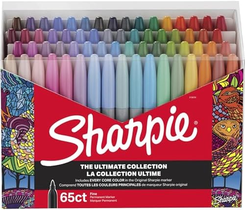 Sharpie Lot de 65 marqueurs permanents Ultimate Collection, pointe fine ...