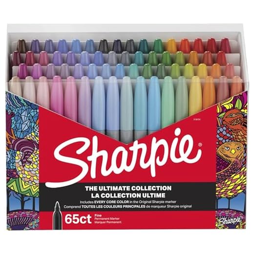 SHARPIE Permanent Markers Ultimate Collection, Fine Point, Assorted Colors, 65 Count