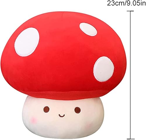 Miniatura 2 de XSHYE Linda almohada de peluche de hongos Kawaii de peluche con hongos para decoración del hogar regalos para niños rojo 9 pulgadas
