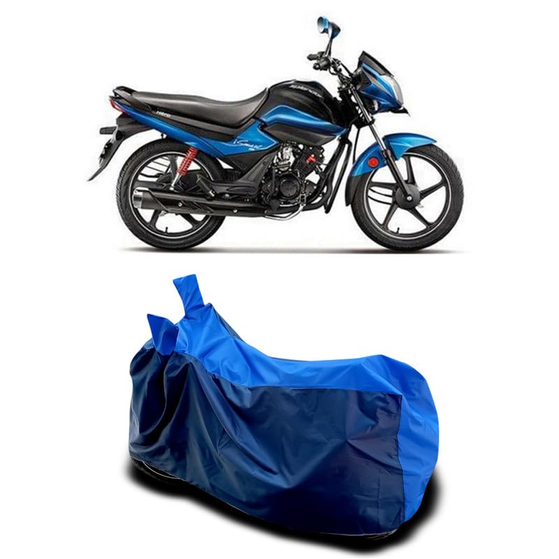 Image of DUFFEL-Two Wheeler Bike Body Cover Compatible for Hero Splendor Ismart Bs6 Bs6 Heat Protectio /UV-Rays /Birds Dropping /DustProof /Waterproof All Variants [Nevay Blue]