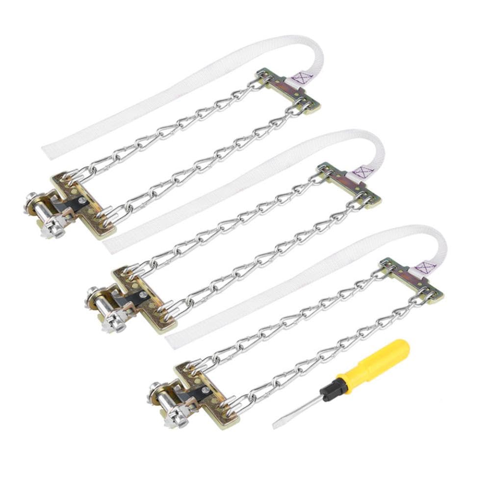 3 uds 205-225mm Antideslizante Barro Hielo Nieve Cadena de neumáticos cinturón de Seguridad de Invierno Cadenas de Nieve Antideslizantes Ajustables compatibles con Coche