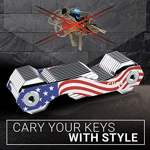 Clips Smart Compact Key Holder Keychain - Made Of Carbon Fiber & Stainless Steel- Pocket Organizer Up To 28 Keys- Lightweight, Strong Includes Bottle Opener, Carabiner & More. #TOP6