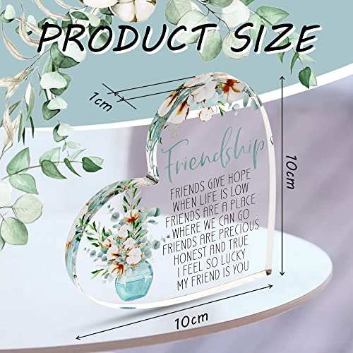 VELENTI Friendship Gifts, Acrylic Heart Friendship Gift for Her, Inspirational Gifts for Women - Image 2