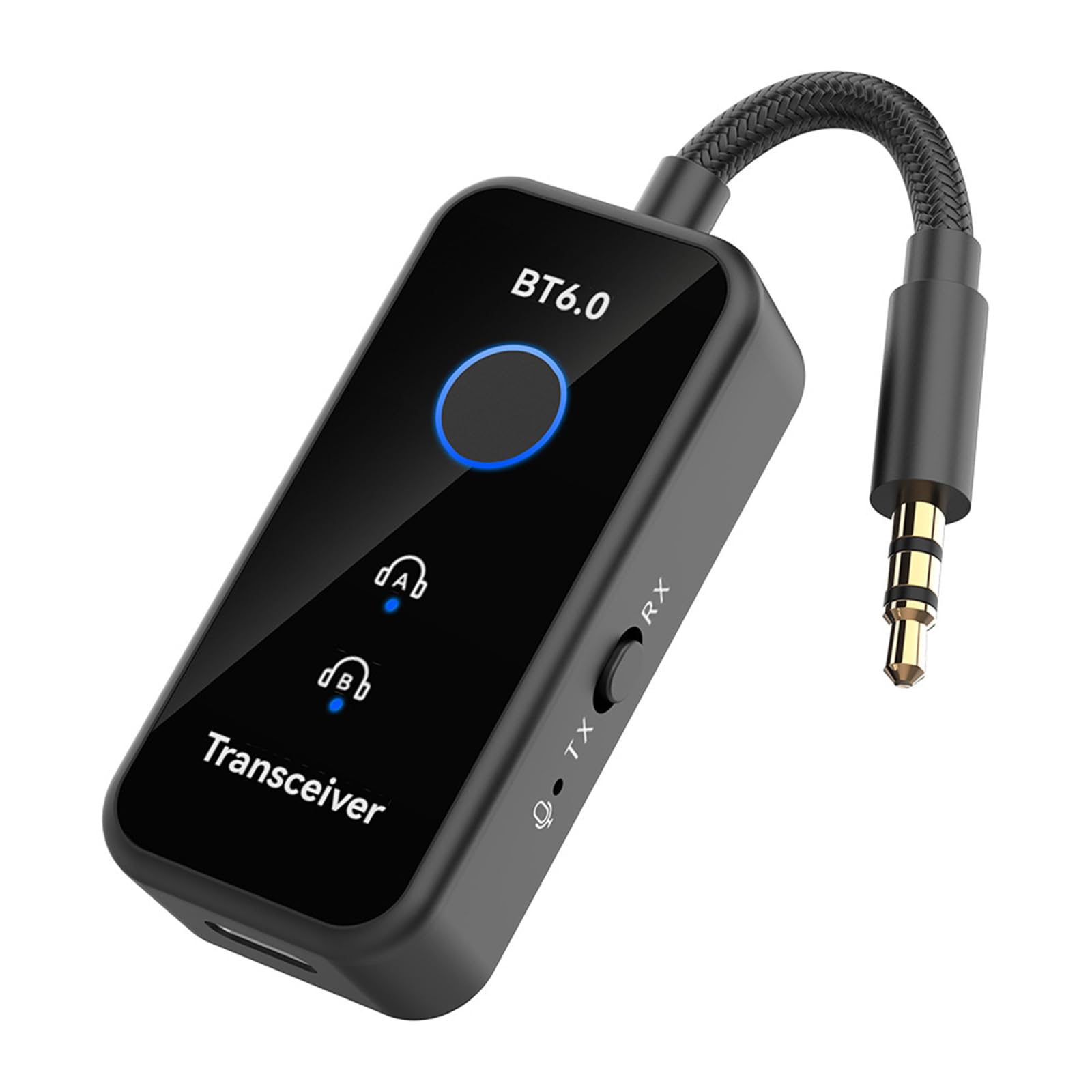 Trasmettitore e ricevitore audio wireless BT6.0 da 3,5 mm | Bt6.0 Wireless Riceiver Trasmitter Switches Between Tx e Rx per altoparlanti e home audio
