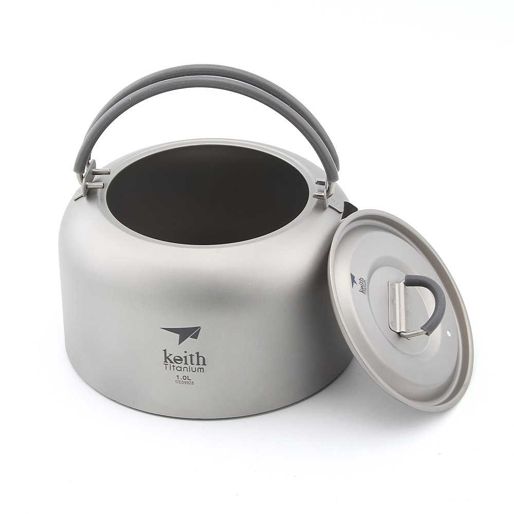 Keith Ti3901 Titanium bouilloire extérieur randonnée pique-nique Thé à suspendre bouilloire 1L 130 g
