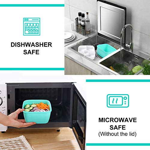 Portable Salad Lunch Container - 38 Oz Salad Bowl - 2 Compartments With Dressing Cup, Large Bento Boxes, Meal Prep To Go Containers For Food Fruit Snack #TOP5