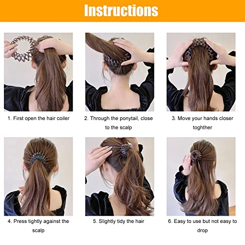 Bird Nest Shaped Hair Clips,RONGYI 4 Pieces Plastic Bird Nest Shaped Ponytail Holder Retractable Birds Nest Hair Clips,Expandable Hair Claws Clips for Daily Use Bathing - Image 4