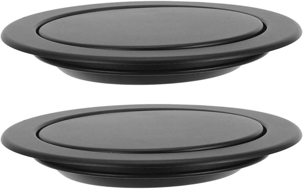 Artibetter 2pcs Stainless Steel Trash Can Lid with Swing Flap, Recessed Countertop Garbage Bin Cover for Kitchen Bathroom Office, Fits 19.3-23cm Opening