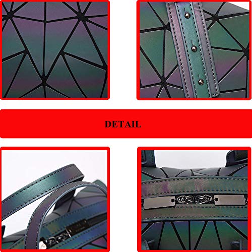 Sac à main géométrique réfléchissant et sac à dos holographique - 5