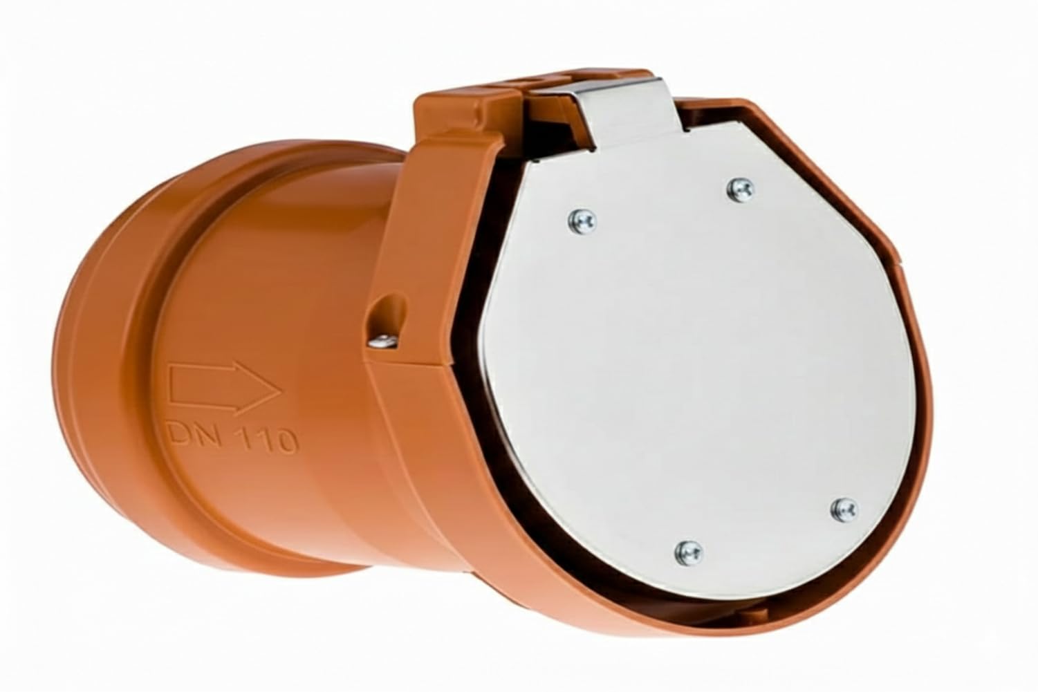 Valvola antiriflusso DN110 per tubo di scarico – Valvola di non ritorno con aletta in acciaio inox e guarnizione in gomma – Protezione contro reflusso, odori e roditori – Installazione terminale