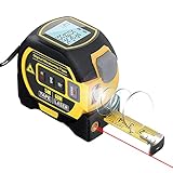 Geevorks Medidor Laser de Distancia Digital 60m 3 en 1,Cinta métrica de 5m,Marcado Cruzado Láser,Telemetro Laser Portátil con Pantalla LCD,m/in/ft conmutable,Autobloqueo,Precisión de ±2 mm