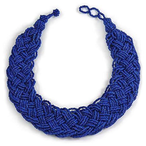 Avalaya Chunky Blue Glass Bead Necklace Cover