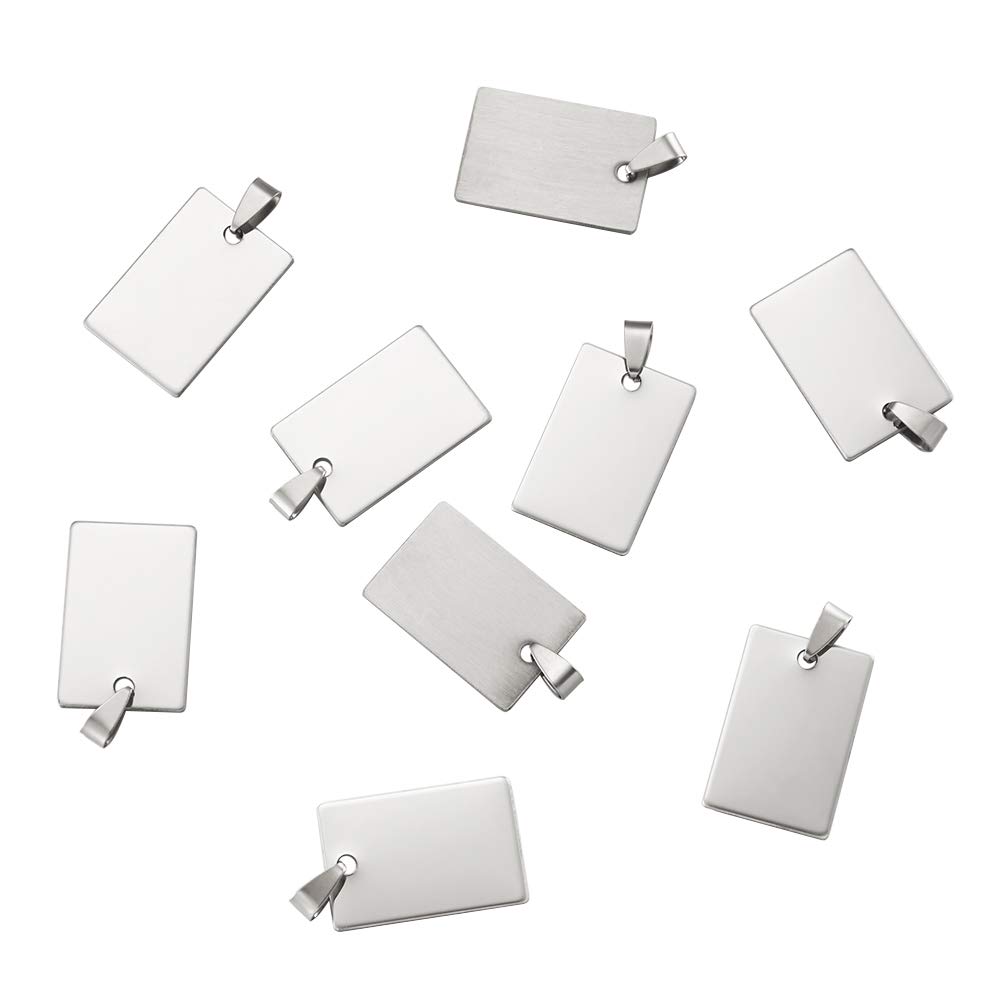 PandaHall - Sello de acero inoxidable en blanco