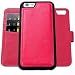 Produktbild SHANSHUI Kompatibel mit iPhone 6 / 6S Hülle, 2-IN-1 herausnehmbare Handyhülle mit RFID Schutz für Kartenfächer, Magnetverschluss (Rosa Rot)