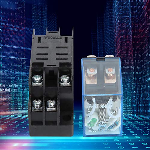Relé de 8 pines con base LY2NJ 2NO 2NC 10A para paneles de control industriales de 12V 7