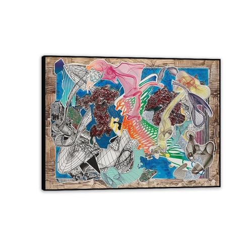 Affiche Fanattia de Frank Stella pour Décoration Murale de Salon Moderne en 80x60 cm