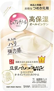 Nameraka Honpo Sana Soy Milk Isoflavone Wrinkle Gel Cream - 80g - Refill (Green Tea Set)