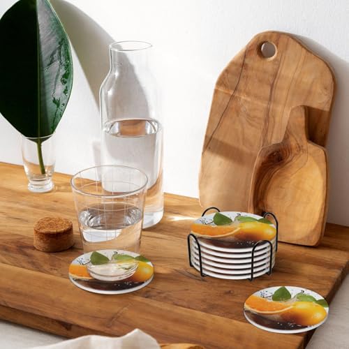 Dessous de verre avec support en céramique et liège premium - 7