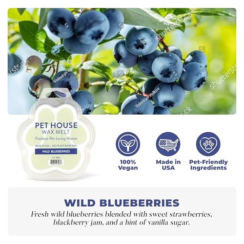 Image of Pet House Wild Blueberries Summer Scented Wax Melts - Long-Lasting Plant Based /Soy Wax Melts for Pet Odor Pack of 2