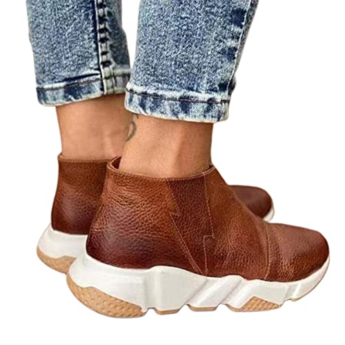 Meiyan Bottines en cuir synthétique pour femme avec bout pointu et fermeture éclair latérale Cover