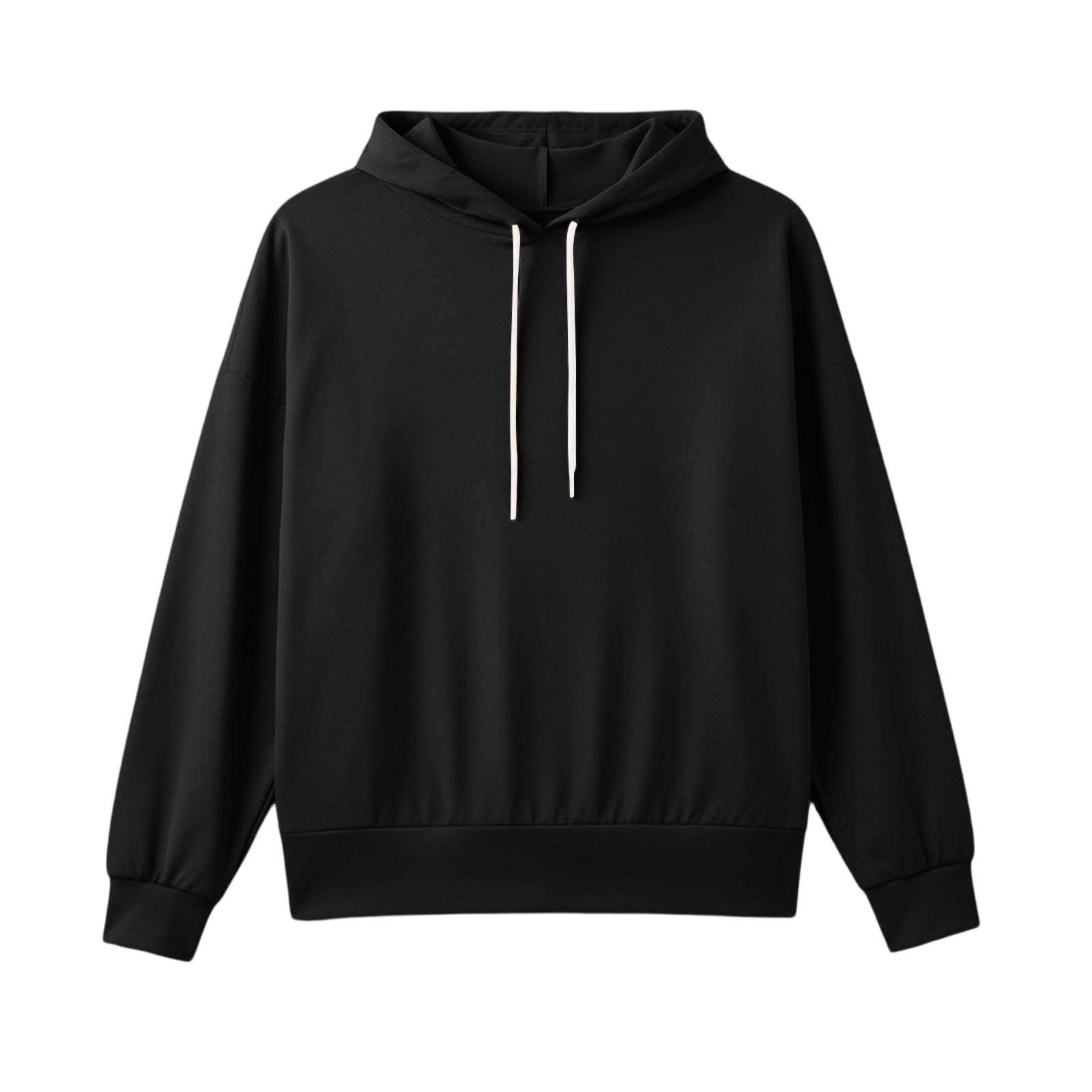 Felpa con Cappuccio Corta da Donna, Tinta Unita, Ampia, per Autunno e Inverno. Felpa Tinta Unita Donna